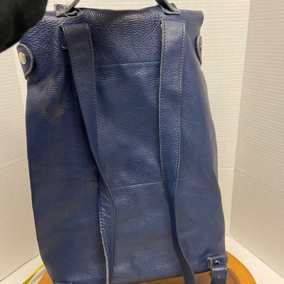 Kokosina Navy Blue Soft Leather Backpack Ruck Sack main image 6